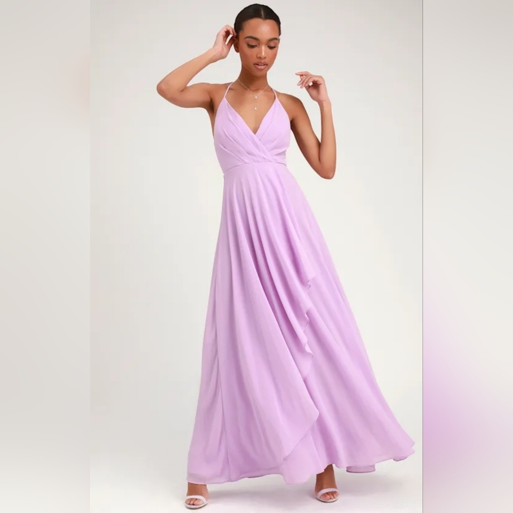 Love Forever Lavender Backless Maxi Dress  Size Med NWOT